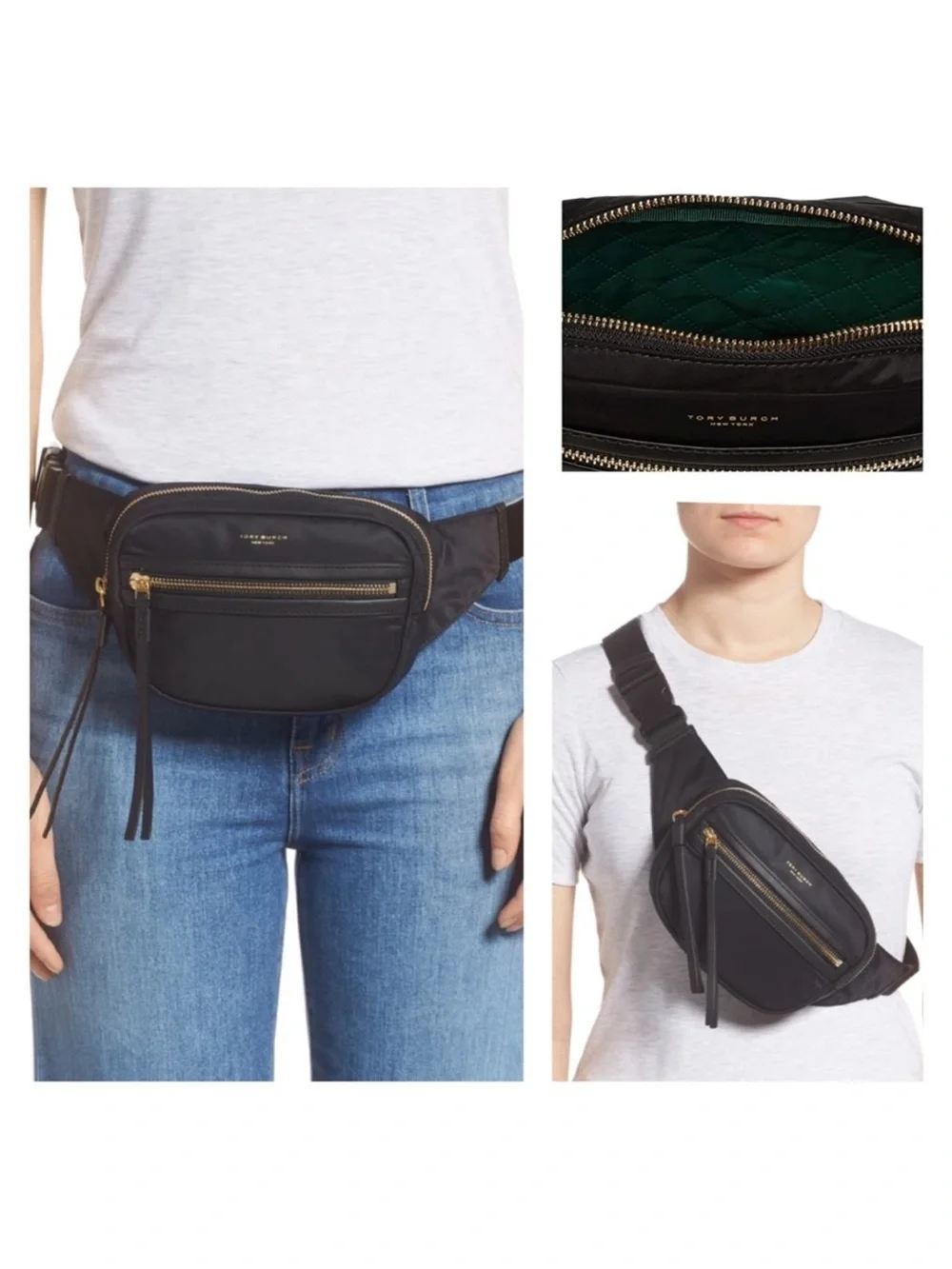 Tory Burch Perry Nylon Belt Bag Black